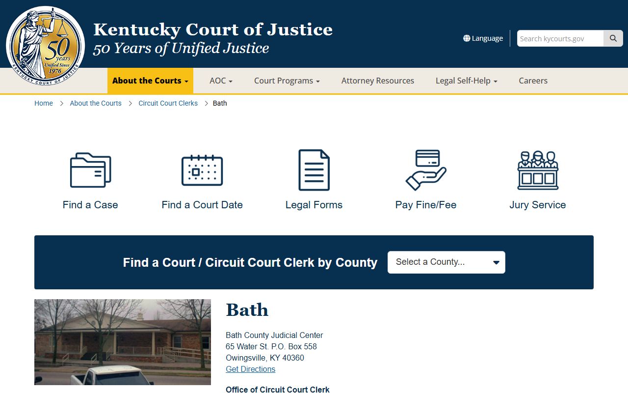 Bath County court records after jail arrest Judicial Center information