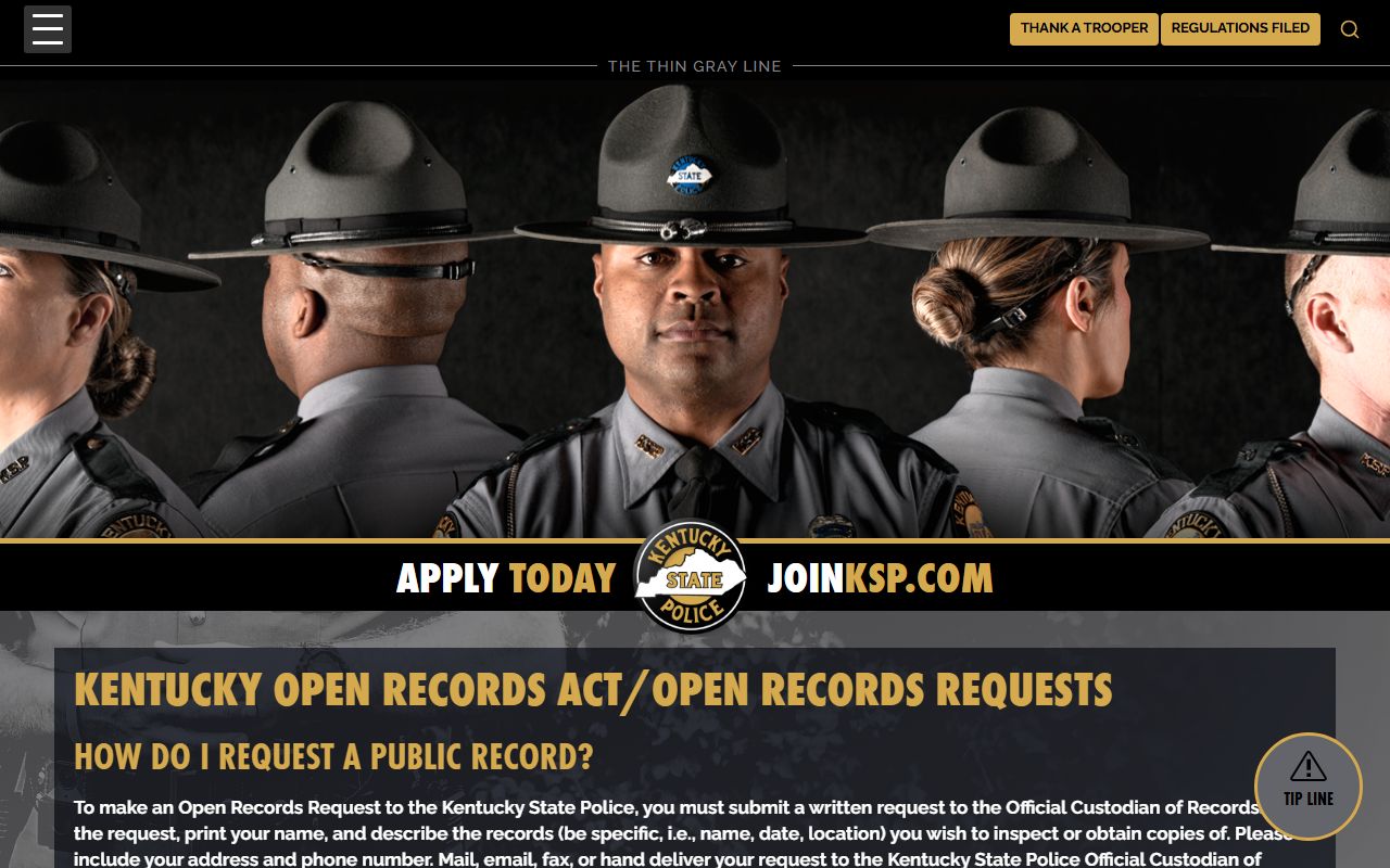Bath County jail mugshots KSP open records request process