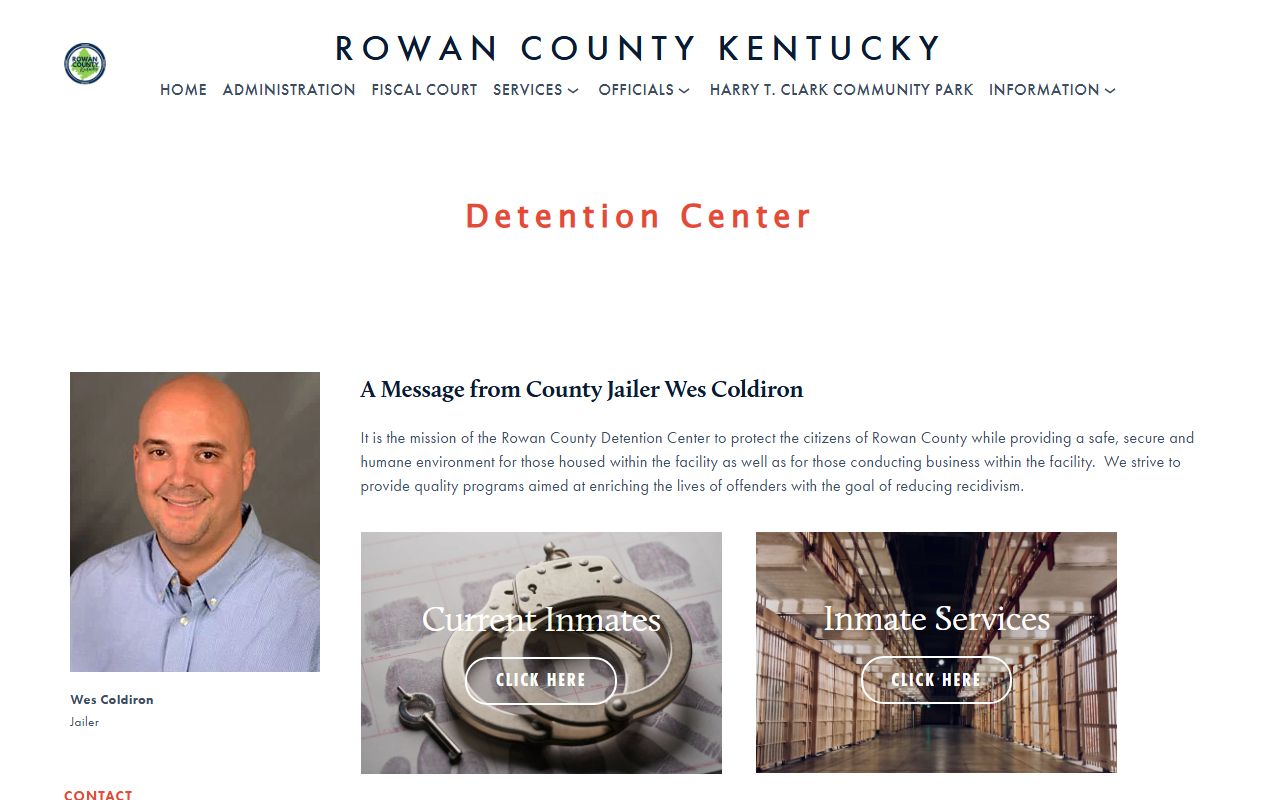 Rowan County Detention Center inmate lookup contact and JailTracker screenshot